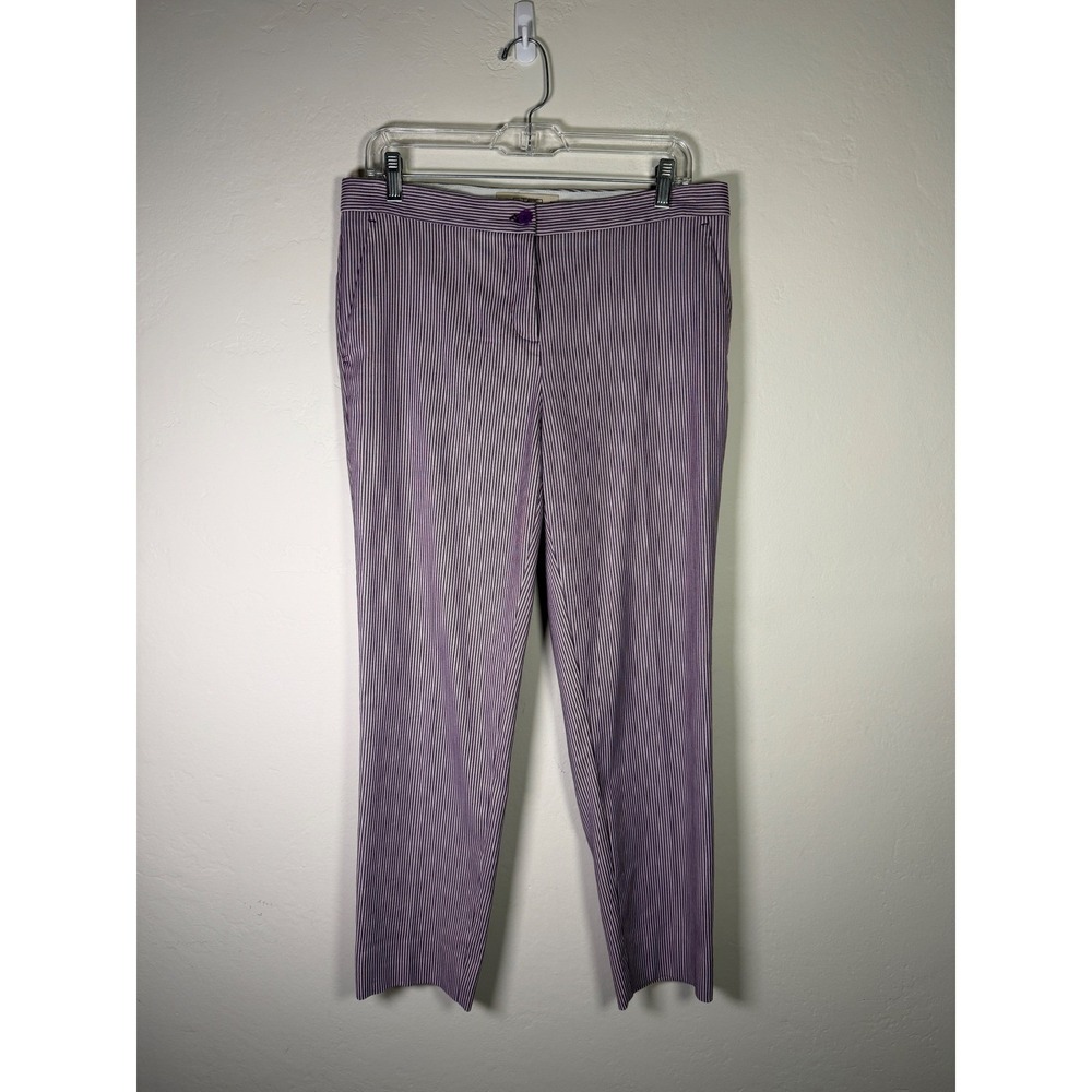 Etro Milano Purple Pinstripe Tailored Trousers Made in Italy Size 44